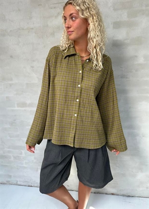 Tinsi check skjorte Gartner Green/Beige Boii Studios 